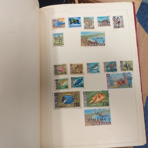 43 - Glory box - world albums, FDC's, Stock Cards  includes packet of Scottish Island QE2 postmarks (23 o... 