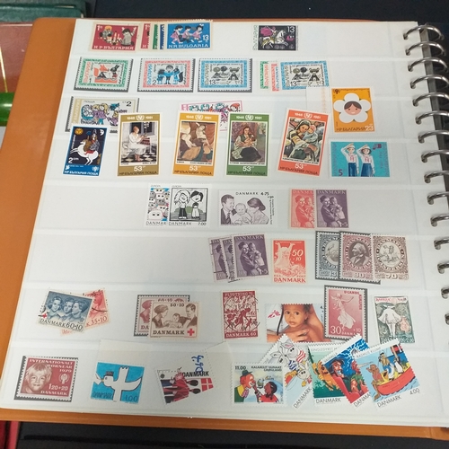 47 - Box containing 5 x Lindner Albums packed with world/europe issues mostly unmounted mint (few used) -... 