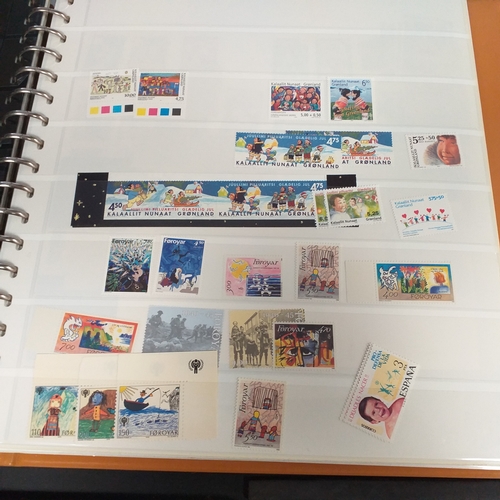 47 - Box containing 5 x Lindner Albums packed with world/europe issues mostly unmounted mint (few used) -... 