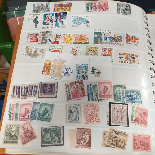 47 - Box containing 5 x Lindner Albums packed with world/europe issues mostly unmounted mint (few used) -... 