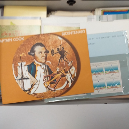 50 - Box file containing Australia includes 1987 year book, 30 plus souvenir and presentation packs plus ... 