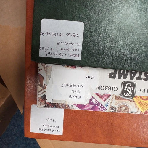51 - Carton containing 20 stockbooks including Commonwealth, mint W Europe, Malta, Europa, French Colonie... 