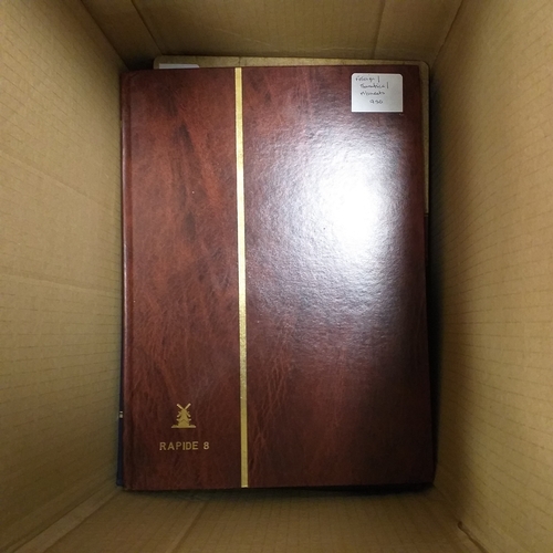 51 - Carton containing 20 stockbooks including Commonwealth, mint W Europe, Malta, Europa, French Colonie... 