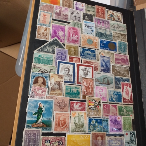51 - Carton containing 20 stockbooks including Commonwealth, mint W Europe, Malta, Europa, French Colonie... 