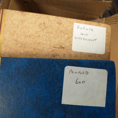 51 - Carton containing 20 stockbooks including Commonwealth, mint W Europe, Malta, Europa, French Colonie... 