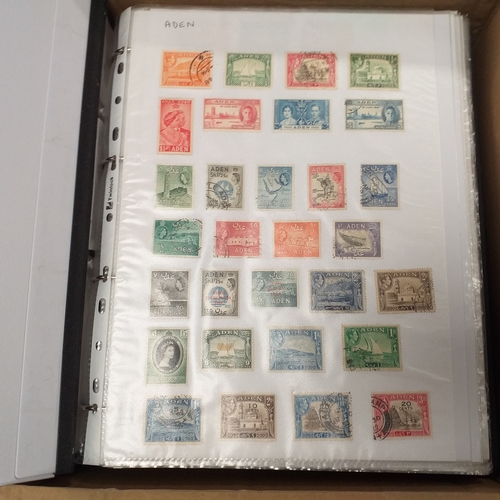 56 - Box containing British Commonwealth QV to 1960's collection in 3 binders containing 5400+/- stamps a... 