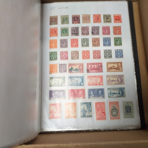 56 - Box containing British Commonwealth QV to 1960's collection in 3 binders containing 5400+/- stamps a... 
