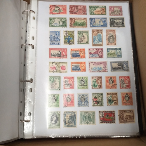 56 - Box containing British Commonwealth QV to 1960's collection in 3 binders containing 5400+/- stamps a... 