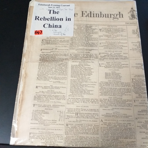 60 - 3 x old newspapers - The Times(1814) The Edinburgh Evening Courant 1953 and Gibraltar Chronicle 1901... 