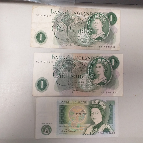 4 - Plastic packet containing 18 bank notes: 7 x GB, 6 x Japanese and also 2 x Singapore. Mostly in good... 