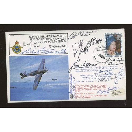 144 - 1980 Battle of Britain 40th Anniv cover signed by 11 Battle of Britain pilots & crew. Address label,... 