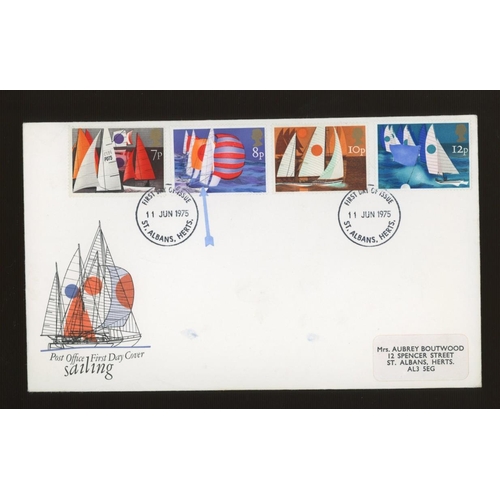 1975 Sailing set on Post Office FDC with St Albans FDI H/S, the 8p