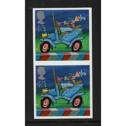 2002 Circus 45p vertical imperforate pair. U/M, fine. SG 2278 var.