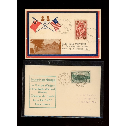 615 - 1937 (June 3rd) Edward VIII Wedding Day 4 different covers Monts or Tours CDS. Unaddressed or printe... 