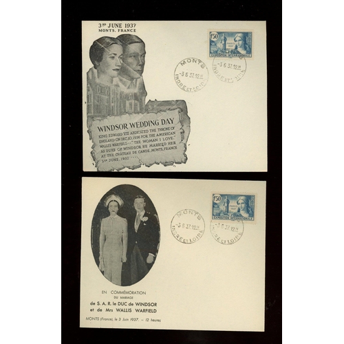 615 - 1937 (June 3rd) Edward VIII Wedding Day 4 different covers Monts or Tours CDS. Unaddressed or printe... 