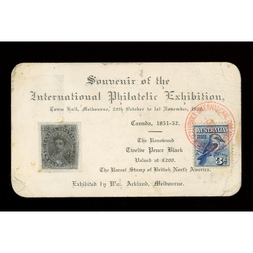 299 - Souvenir of the International Philatelic Exhibition Melbourne card with Exhibition stamp (SG 106) ca... 