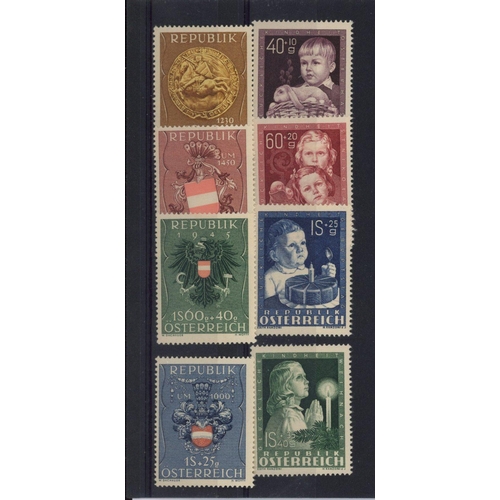 303 - 1949 Child Welfare Fund & Prisoner of War Relief Fund sets U/M, fine. SG 1162-65 & 1170-73 Cat £196 ... 