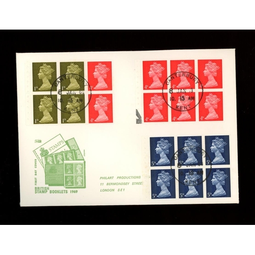 634 - 1969 (Jan 8th) 10/- Mary Kingsley booklet 3 panes with selvedge on Philart FDC with Canterbury CDS. ... 