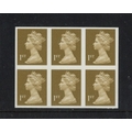 1997 1st Gold (2 Bands) Imperforate block of 6. U/M, fine. SG 1668a Cat ...