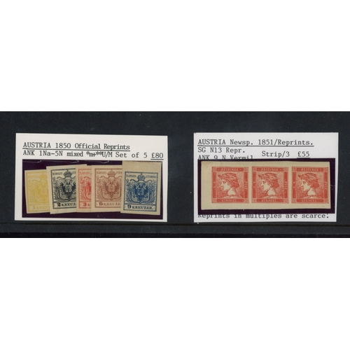 15 - 1850-63 Various early reprint sets M or U/M. (17)