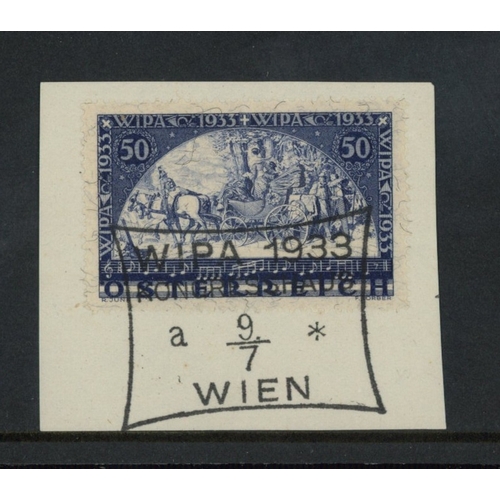 45 - 1933 International Philatelic Exhibition Vienna 50g used with WIPA special H/S. SG 703 Cat �425