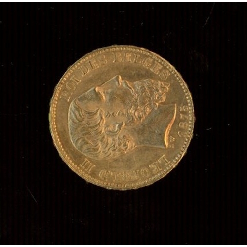 102 - Belgium 1875 Gold 20 Fr.