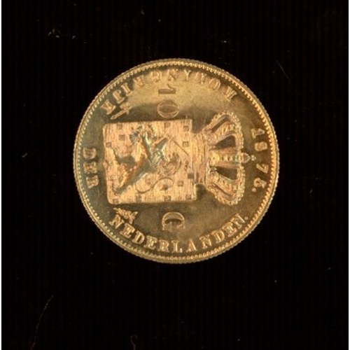 113 - Netherlands 1875 Gold 10 guilden