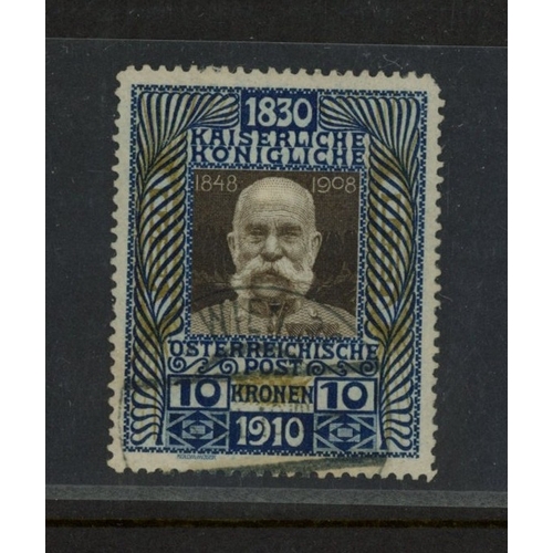 167 - 1910 80th Birthday Franz Joseph 10k used, fine. SG 239 Cat ï¿½550