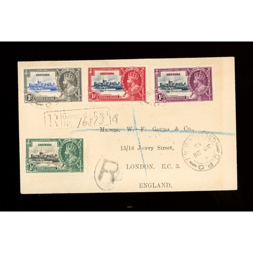 252 - 1935 Silver Jubilee set on registered cover to London.