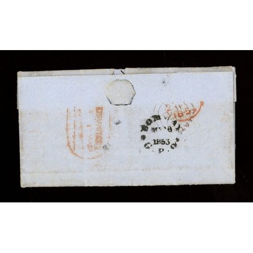 255 - Stampless entire India to London dated 30-4-1863