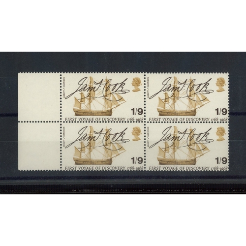 384 - 1968 Anniversaries 1/9d block of 4 with Phosphor Omitted. U/M, fine. SG 770y Cat ï¿½760 (4)