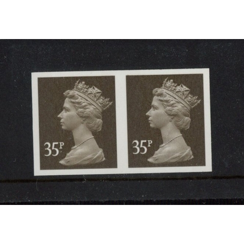 474 - OFNP/PVA Byfleet 35p deep sepia Two Bands, imperforate horizontal pair. U/M, fine. (DBG351IMP) Cat ï... 