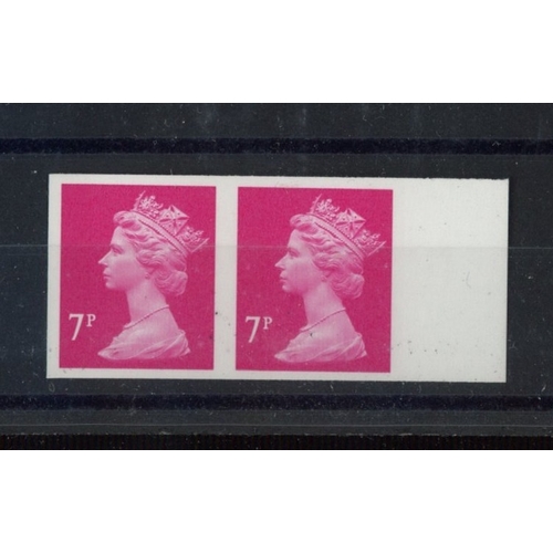 475 - OFNP/PVA Byfleet 7p bright pink Two Bands, imperforate right marginal horizontal pair. U/M, fine. (D... 