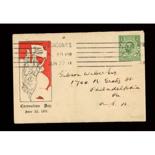 502 - 1911 ï¿½d green on Junior Philatelic Society FDC with London F.S. wavy line cancel. Handwritten addr... 