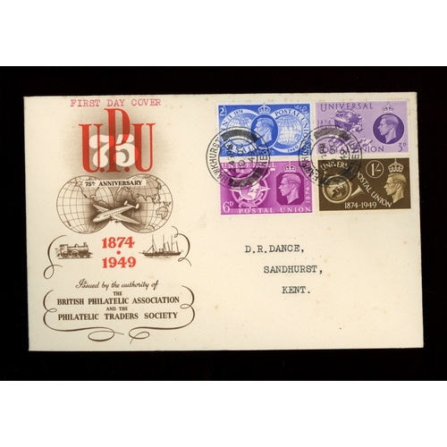 540 - 1949 UPU BPA/PTS FDC with Hawkhurst CDS. Typed address, few small rust spots. Cat ï¿½70