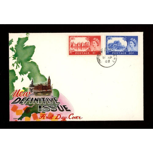 549 - 1968 (April 16th) 5/- & 10/- No Watermark on Connoisseur FDC with Cricklewood NW2 CDS. Unaddressed, ... 