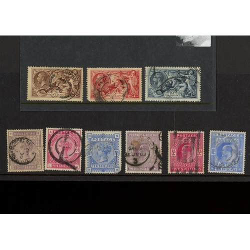 850 - Q,Vic, Ed VII & GV 2/6d-10/- used, some faults. (9)