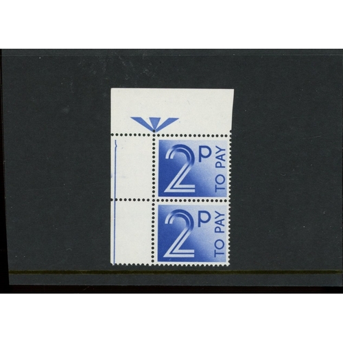 786 - 1982 2p bright blue on ACP/DEX top marginal vertical pair. U/M, fine. Cat £250 (2)