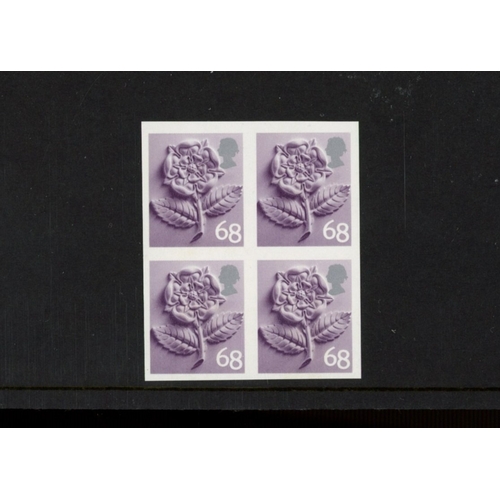 813 - England 2003 68p (Type II) imperforate block of 4. U/M, fine. SG EN16 var.