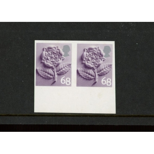 814 - England 2003 68p (Type II) imperforate bottom marginal pair. U/M, fine. SG EN16 var.