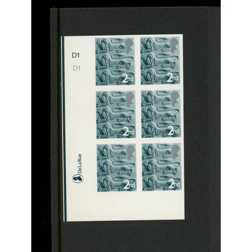 England 2003 2nd (Type II) imperforate cylinder block of 6. U/M, fine. (SG EN6a Cat £175 pair)