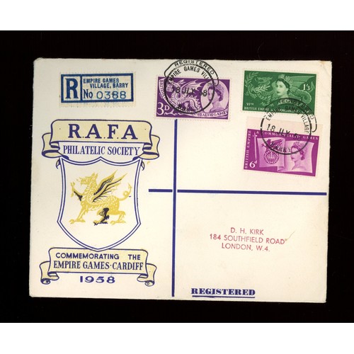 22 - R.A.F.A. Philatelic Society FDC with Registered Empire Games Village 