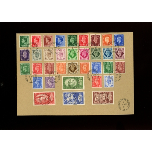 1951 Festival of Britain High Values, Low Values &amp; commemorative set (in blocks of 10 on reverse) on plain FDC, also with previous George VI low values &amp; Edward VIII set, all with Theobald's Road WC1 CDS. A most attractive and unusual FDC. Cat &pound;250++ UA