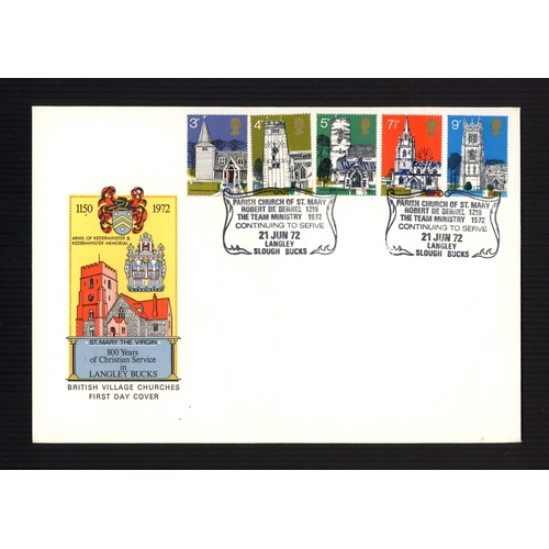 91 - Parish Church of St Mary Langley Slough (Philart) Official FDC. Unusually fine condition for this la... 