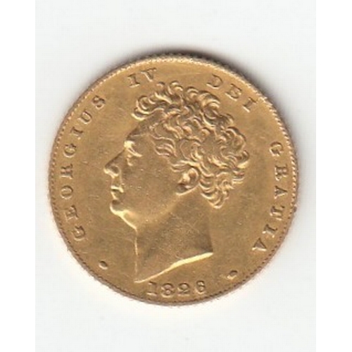 216 - 1826 George IV gold half sovereign (see photo)