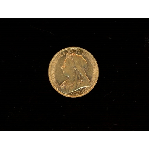 222 - 1900 Queen Victoria Gold Sovereign (see photo)