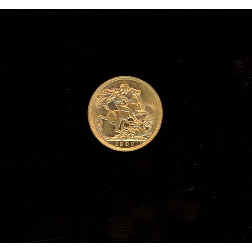 222 - 1900 Queen Victoria Gold Sovereign (see photo)