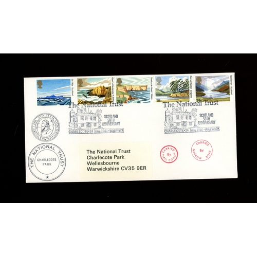 191 - The National Trust Scotland 50th Anniversary Charlecote Warwick Official FDC. Cat £30. AL
