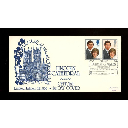 192 - First Prince of Wales Lincoln Cathedral Official FDC. Cat £60. AP