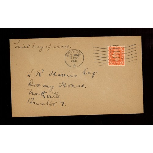 546 - 1941 (Oct 6th) 2d pale orange on plain FDC with Bristol M/C. Cat £80. AW